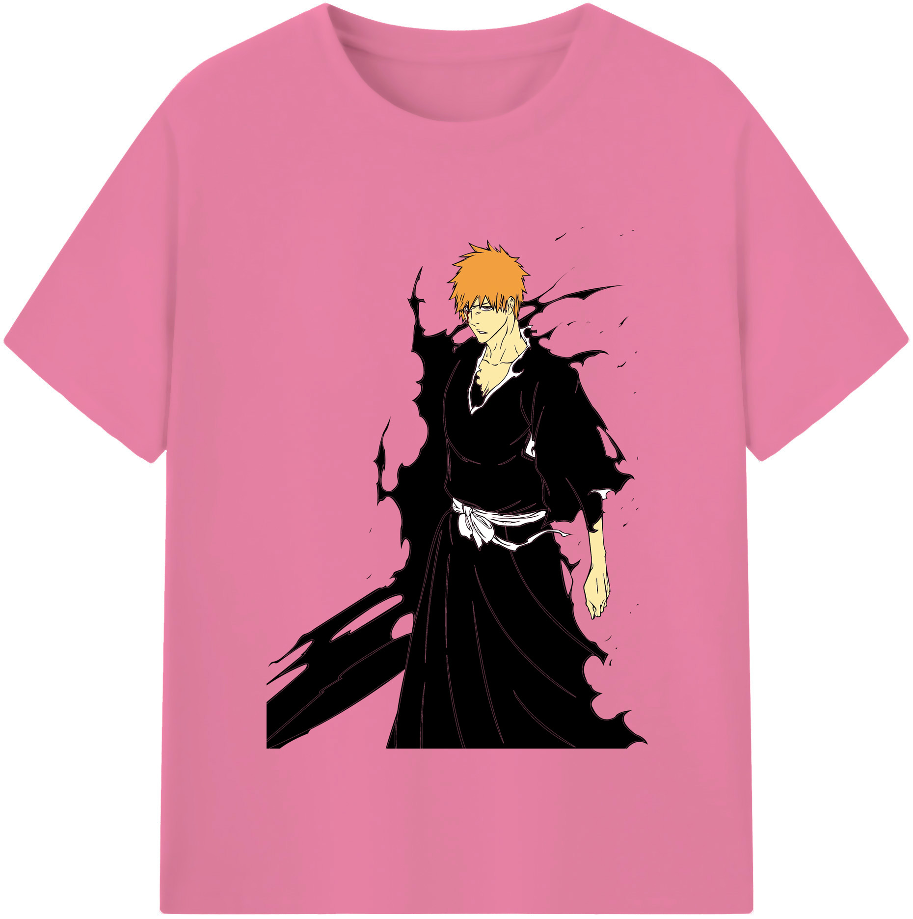 （画像用） ブリーチ 黒崎一護（くろさき いちご）BLEACH Kurosaki Ichigo 綿100％半袖Tシャツ（フロントプリント）